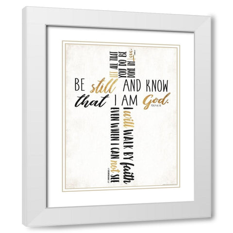 Three Quote Cross Too White Modern Wood Framed Art Print with Double Matting by Villa, Mlli
