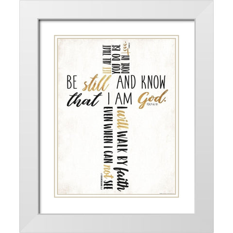 Three Quote Cross Too White Modern Wood Framed Art Print with Double Matting by Villa, Mlli