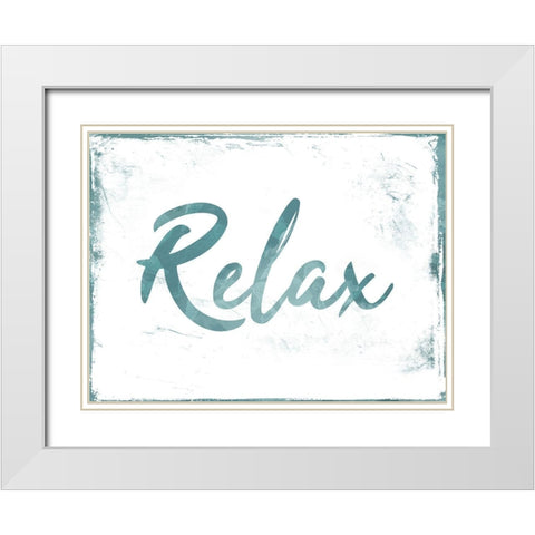 Relax White Modern Wood Framed Art Print with Double Matting by Villa, Mlli