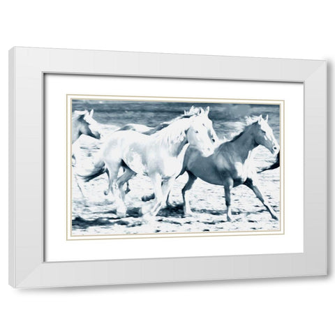 Running With The Crowd White Modern Wood Framed Art Print with Double Matting by Villa, Mlli