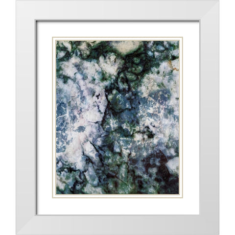Light Blue Smog Abstract White Modern Wood Framed Art Print with Double Matting by Villa, Mlli