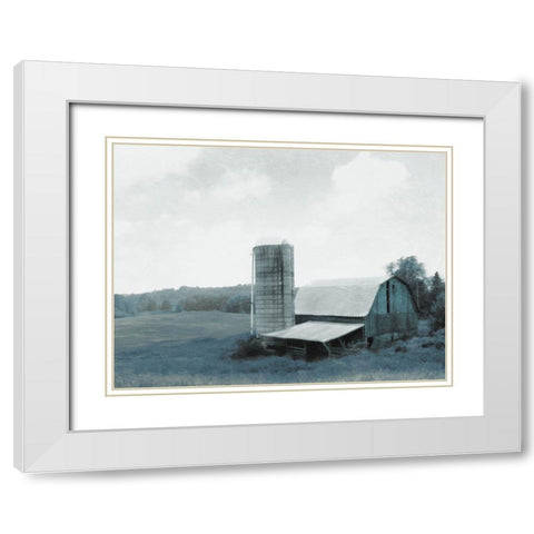 Blue Barn White Modern Wood Framed Art Print with Double Matting by Villa, Mlli