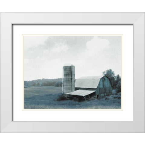 Blue Barn White Modern Wood Framed Art Print with Double Matting by Villa, Mlli
