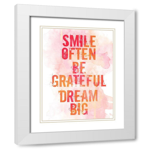 Smile White Modern Wood Framed Art Print with Double Matting by Villa, Mlli