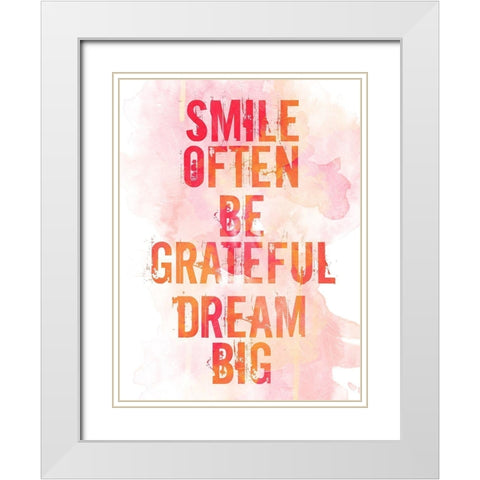 Smile White Modern Wood Framed Art Print with Double Matting by Villa, Mlli