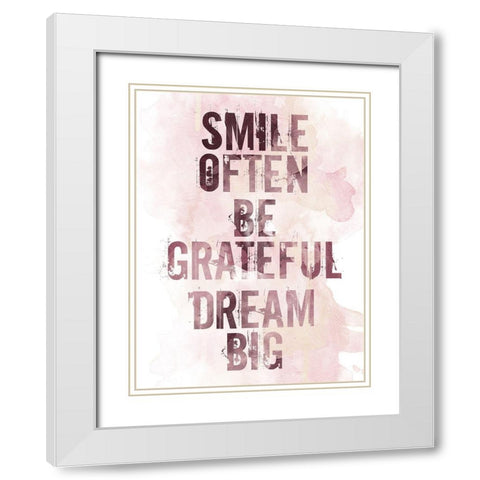 Smile Blush White Modern Wood Framed Art Print with Double Matting by Villa, Mlli