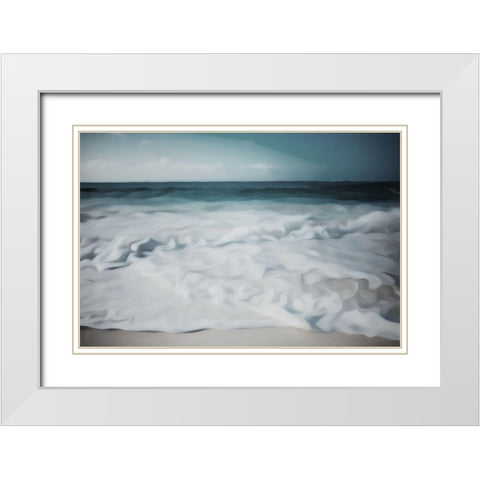 Close Cool Waves White Modern Wood Framed Art Print with Double Matting by Villa, Mlli