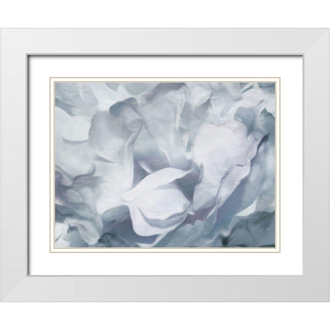 Cool Floral Abstract White Modern Wood Framed Art Print with Double Matting by Villa, Mlli