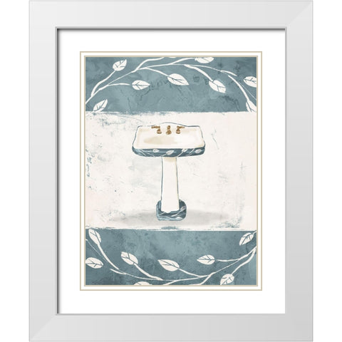 Floral Sink White Modern Wood Framed Art Print with Double Matting by Villa, Mlli