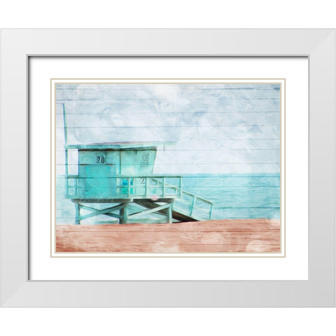 Lifegaurd Station White Modern Wood Framed Art Print with Double Matting by Villa, Mlli