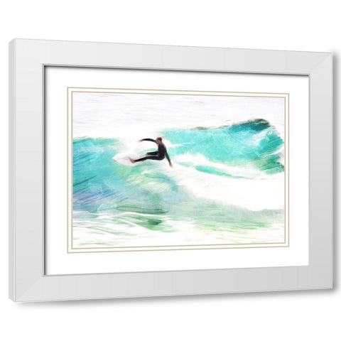 Riding The Wave White Modern Wood Framed Art Print with Double Matting by Villa, Mlli