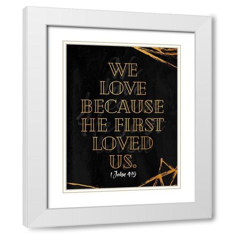 He First Loved White Modern Wood Framed Art Print with Double Matting by Villa, Mlli