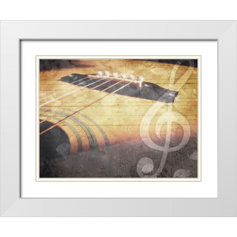 Lets Make Music White Modern Wood Framed Art Print with Double Matting by Villa, Mlli
