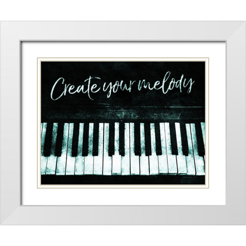 Create Your Melody White Modern Wood Framed Art Print with Double Matting by Villa, Mlli