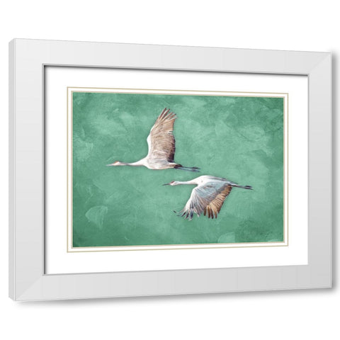 Fly Together White Modern Wood Framed Art Print with Double Matting by Villa, Mlli