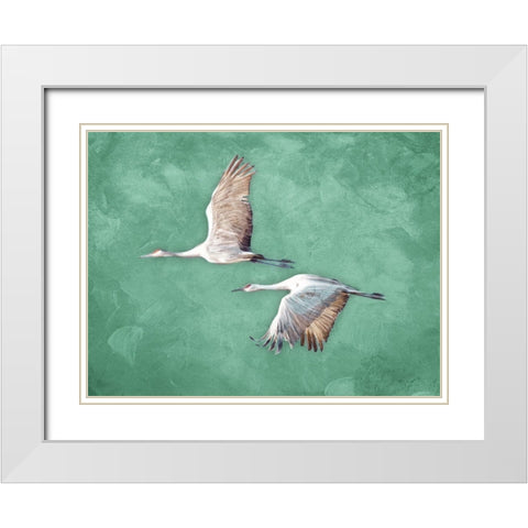 Fly Together White Modern Wood Framed Art Print with Double Matting by Villa, Mlli