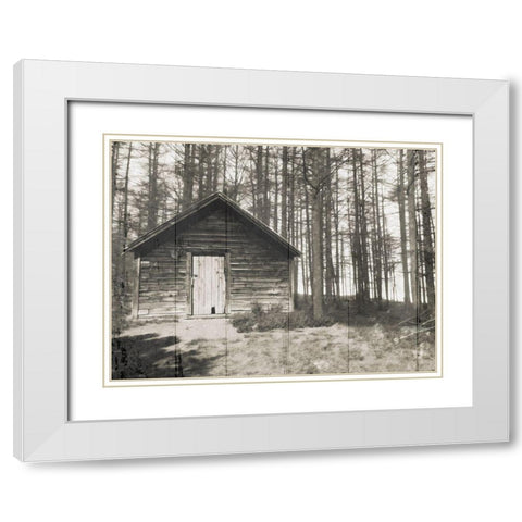 Cabin In The Woods White Modern Wood Framed Art Print with Double Matting by Villa, Mlli