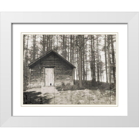 Cabin In The Woods White Modern Wood Framed Art Print with Double Matting by Villa, Mlli