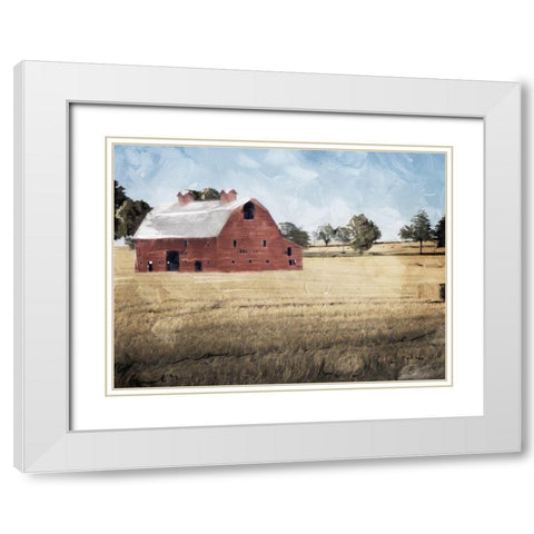 Farmhouse On The Hay White Modern Wood Framed Art Print with Double Matting by Villa, Mlli