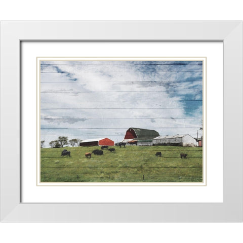 Farmhouse On The Hill White Modern Wood Framed Art Print with Double Matting by Villa, Mlli