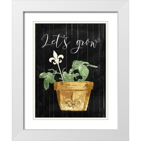 Lets Grow White Modern Wood Framed Art Print with Double Matting by Villa, Mlli