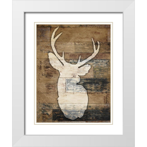 Look At Me Deer White Modern Wood Framed Art Print with Double Matting by Villa, Mlli