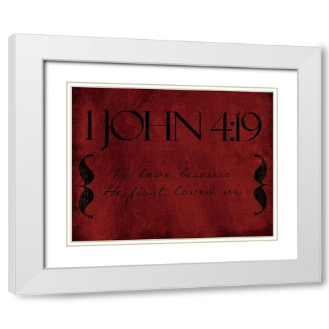 John We Love White Modern Wood Framed Art Print with Double Matting by Villa, Mlli
