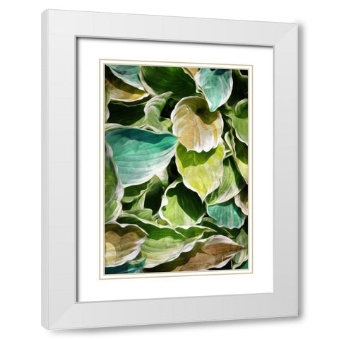 MultiColor Leaves White Modern Wood Framed Art Print with Double Matting by Villa, Milli