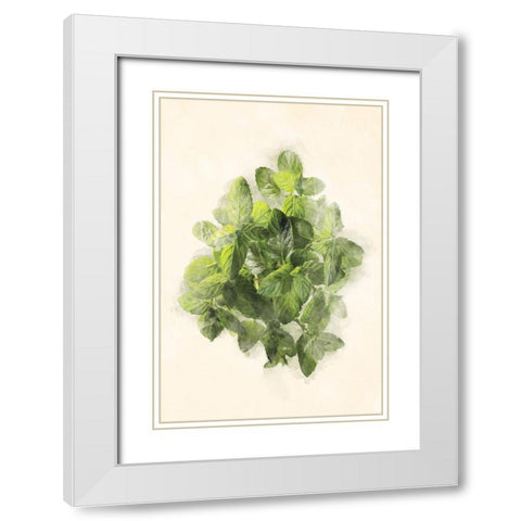 More Green Leaves White Modern Wood Framed Art Print with Double Matting by Villa, Mlli