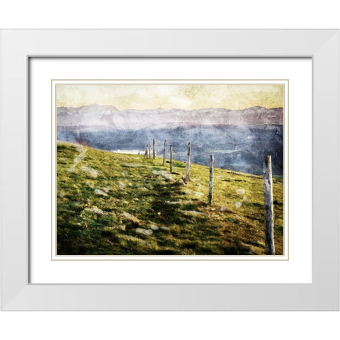 Walk On The Hill White Modern Wood Framed Art Print with Double Matting by Villa, Mlli