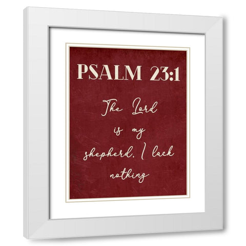Psalm 23:1 White Modern Wood Framed Art Print with Double Matting by Villa, Mlli
