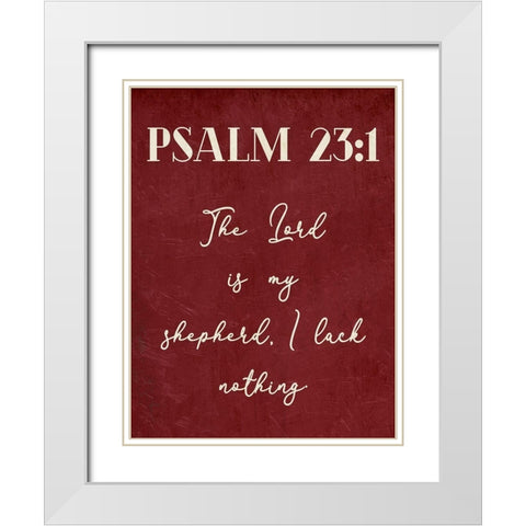 Psalm 23:1 White Modern Wood Framed Art Print with Double Matting by Villa, Mlli