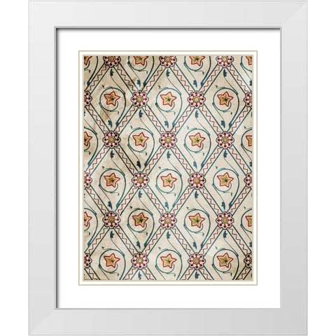 Deco Flowers White Modern Wood Framed Art Print with Double Matting by Villa, Mlli