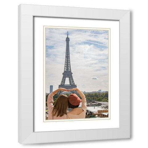 Holding Up White Modern Wood Framed Art Print with Double Matting by Villa, Mlli