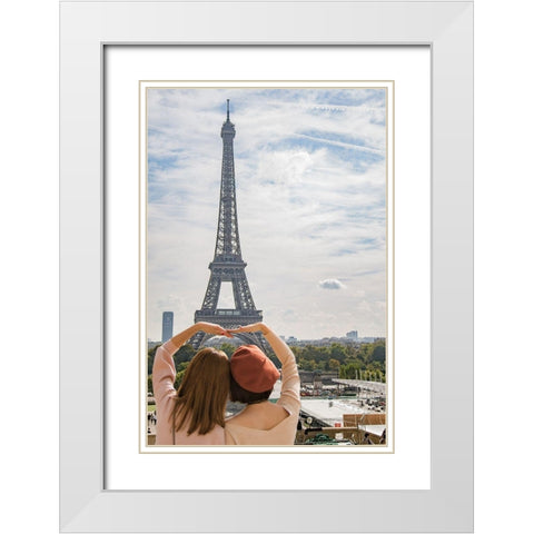 Holding Up White Modern Wood Framed Art Print with Double Matting by Villa, Mlli