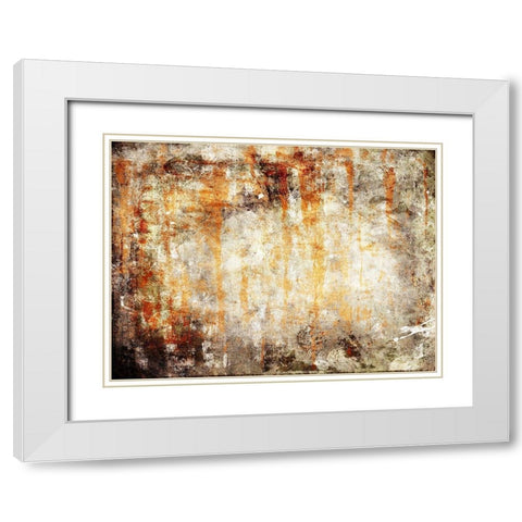 Rust Drip White Modern Wood Framed Art Print with Double Matting by Villa, Mlli