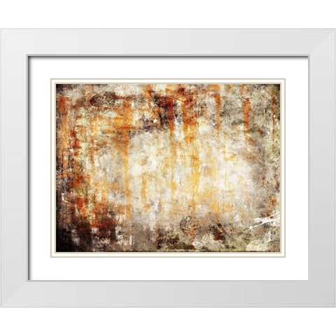 Rust Drip White Modern Wood Framed Art Print with Double Matting by Villa, Mlli