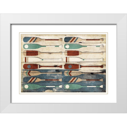 Oar Wall White Modern Wood Framed Art Print with Double Matting by Villa, Mlli