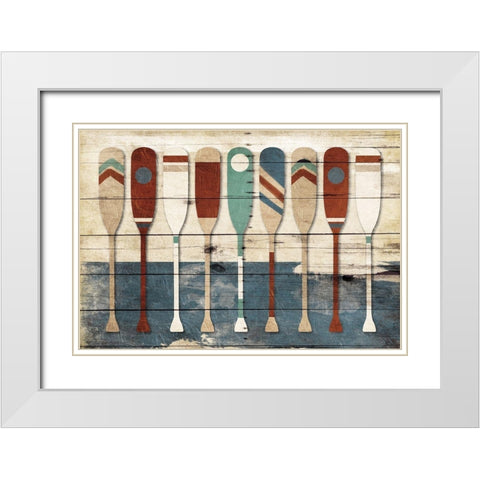 Oar Wall Two White Modern Wood Framed Art Print with Double Matting by Villa, Mlli