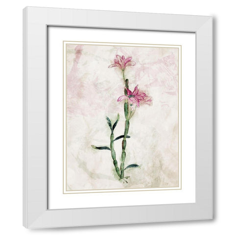 Water Flower Mate White Modern Wood Framed Art Print with Double Matting by Villa, Mlli