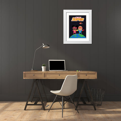 We Are Super White Modern Wood Framed Art Print with Double Matting by Villa, Mlli