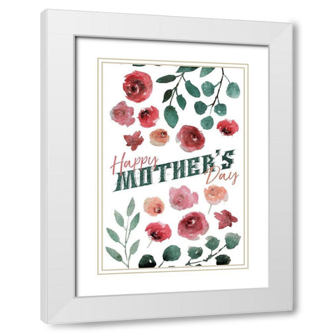 Floral Mothers Day White Modern Wood Framed Art Print with Double Matting by Villa, Mlli