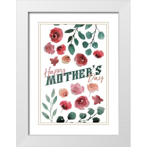 Floral Mothers Day White Modern Wood Framed Art Print with Double Matting by Villa, Mlli