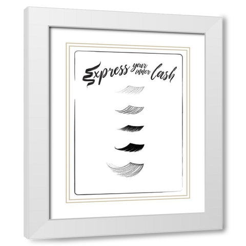 Express Your Inner Lash White Modern Wood Framed Art Print with Double Matting by Villa, Mlli