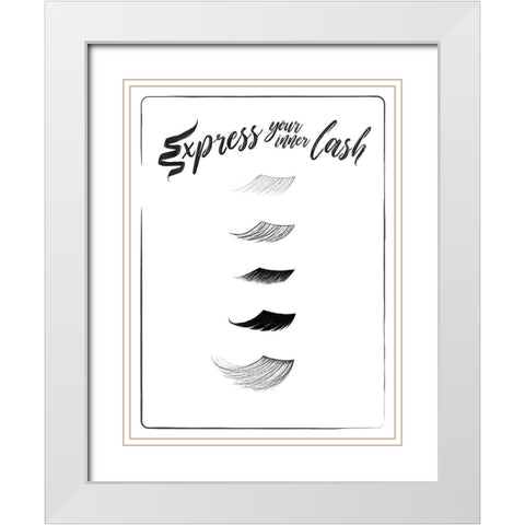 Express Your Inner Lash White Modern Wood Framed Art Print with Double Matting by Villa, Mlli