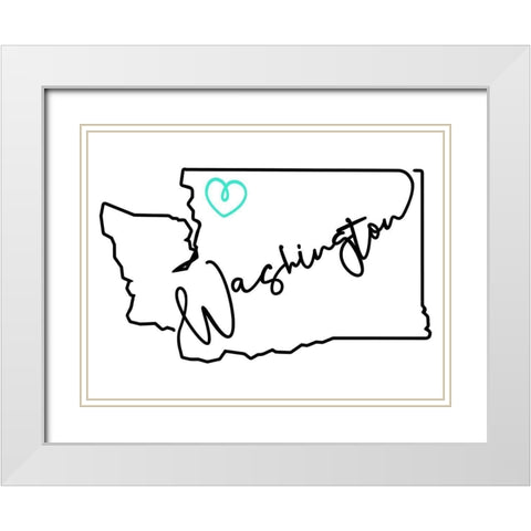 Washington Love White Modern Wood Framed Art Print with Double Matting by Villa, Mlli