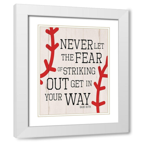 Striking Out White Modern Wood Framed Art Print with Double Matting by Villa, Mlli
