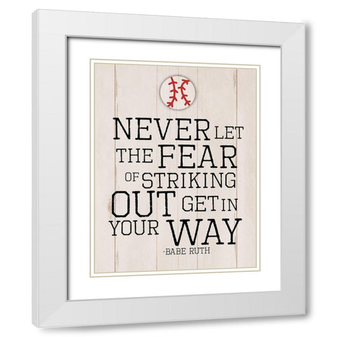 Strike Two White Modern Wood Framed Art Print with Double Matting by Villa, Mlli