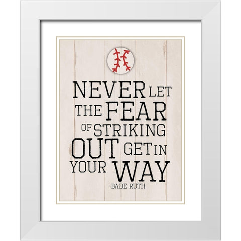 Strike Two White Modern Wood Framed Art Print with Double Matting by Villa, Mlli