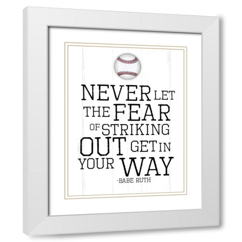 Strike Three White Modern Wood Framed Art Print with Double Matting by Villa, Mlli